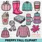 Preppy Fall Clipart Bundle
