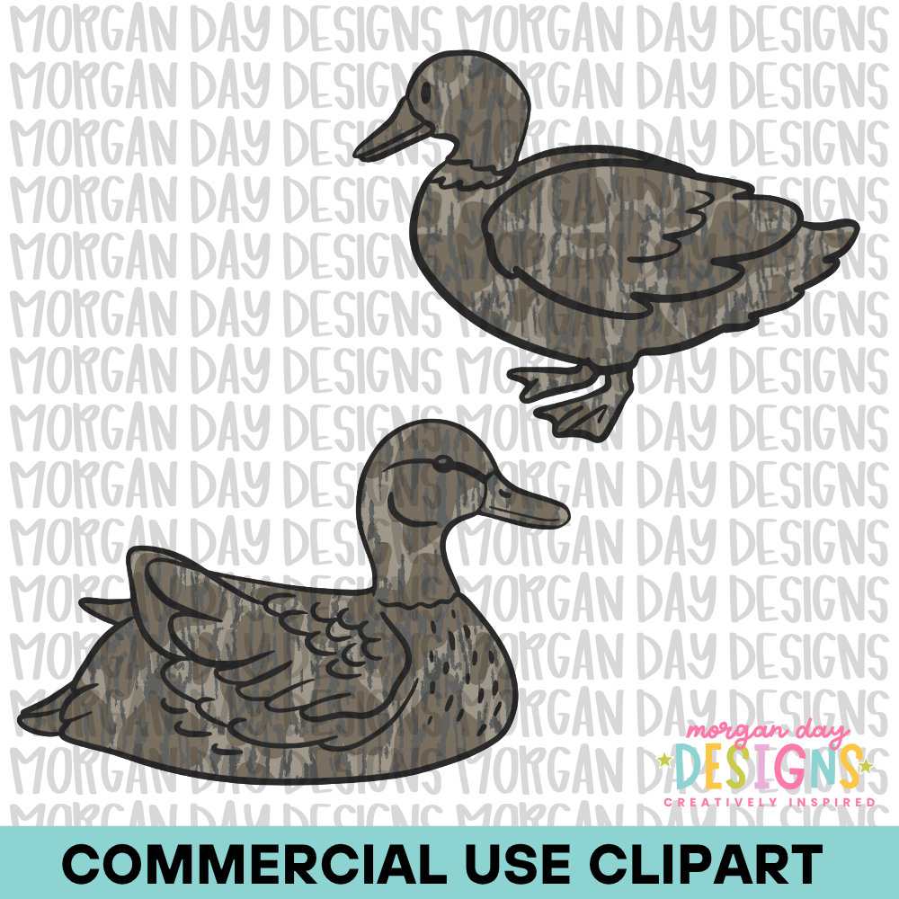 Camo Ducks Clipart