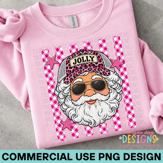 Santa Pink Cheetah Trucker Hat PNG