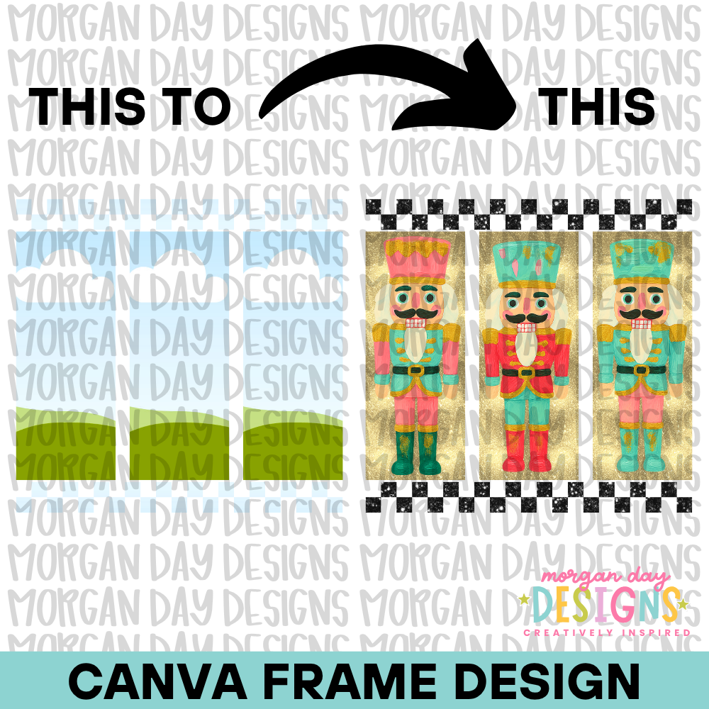 Checkered Brushstroke Canva Frame