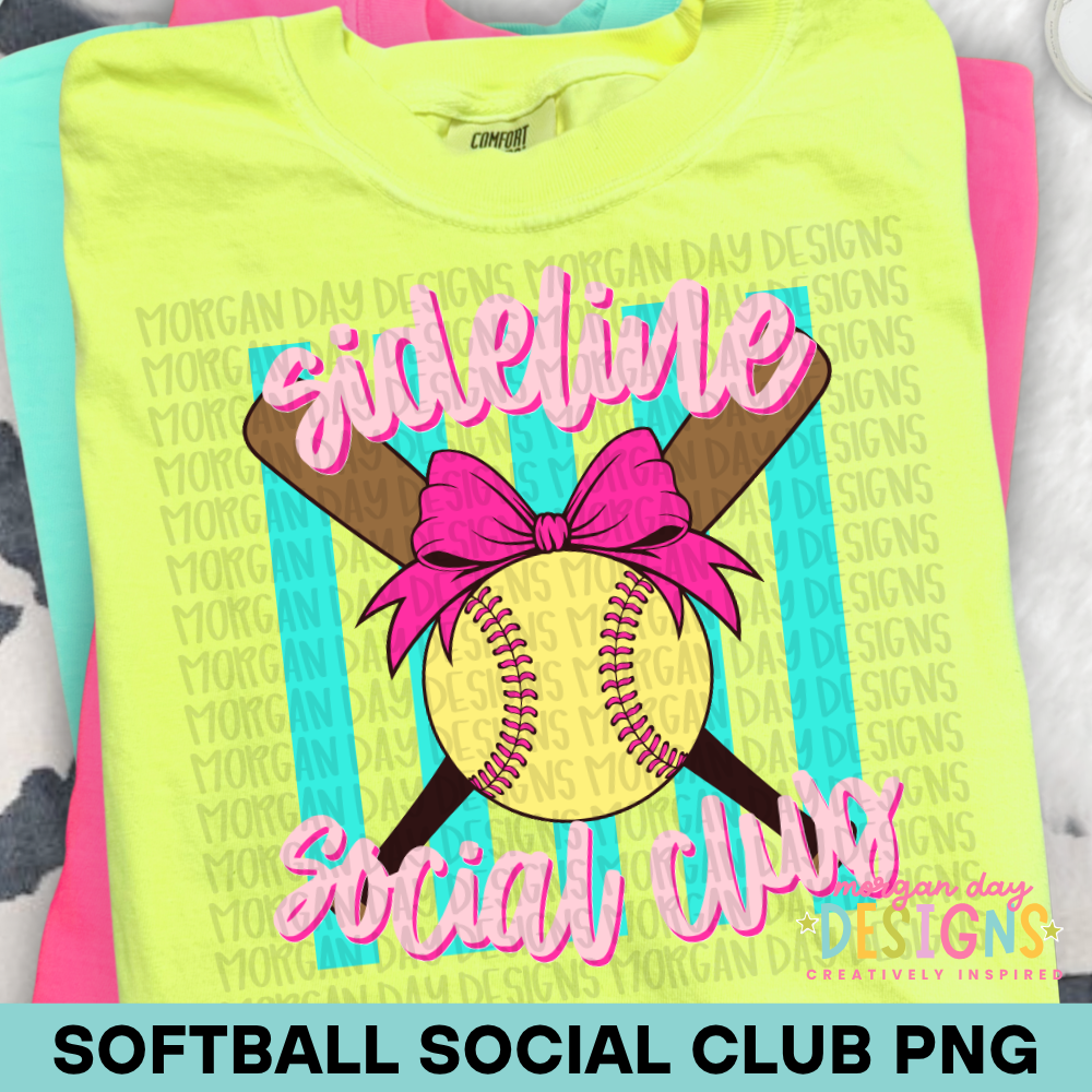 Softball Sideline Social Club PNG Design