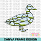 Patchwork Standing Mallard Duck Canva Frame