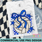 Preppy Volleyball Blue PNG Design