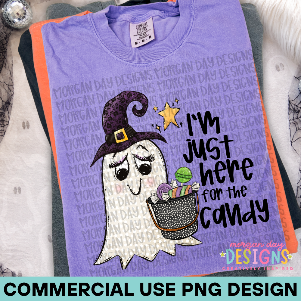 Girl Ghost I'm Just Here for the Candy PNG