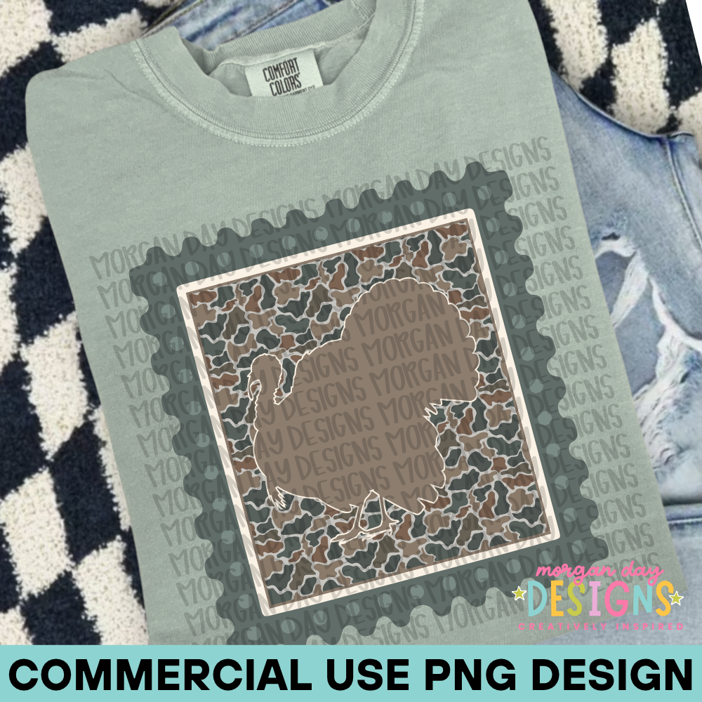 Camo Turkey Stamp PNG