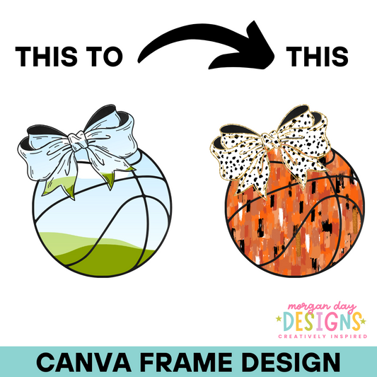 Coquette Basketball Canva Frame