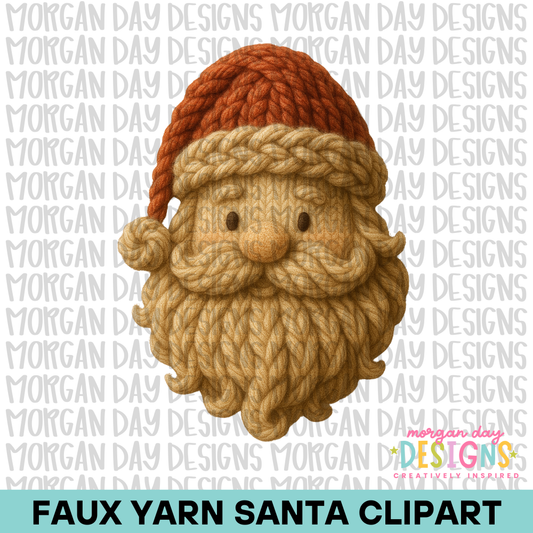 Faux Chunky Yarn Santa Clipart