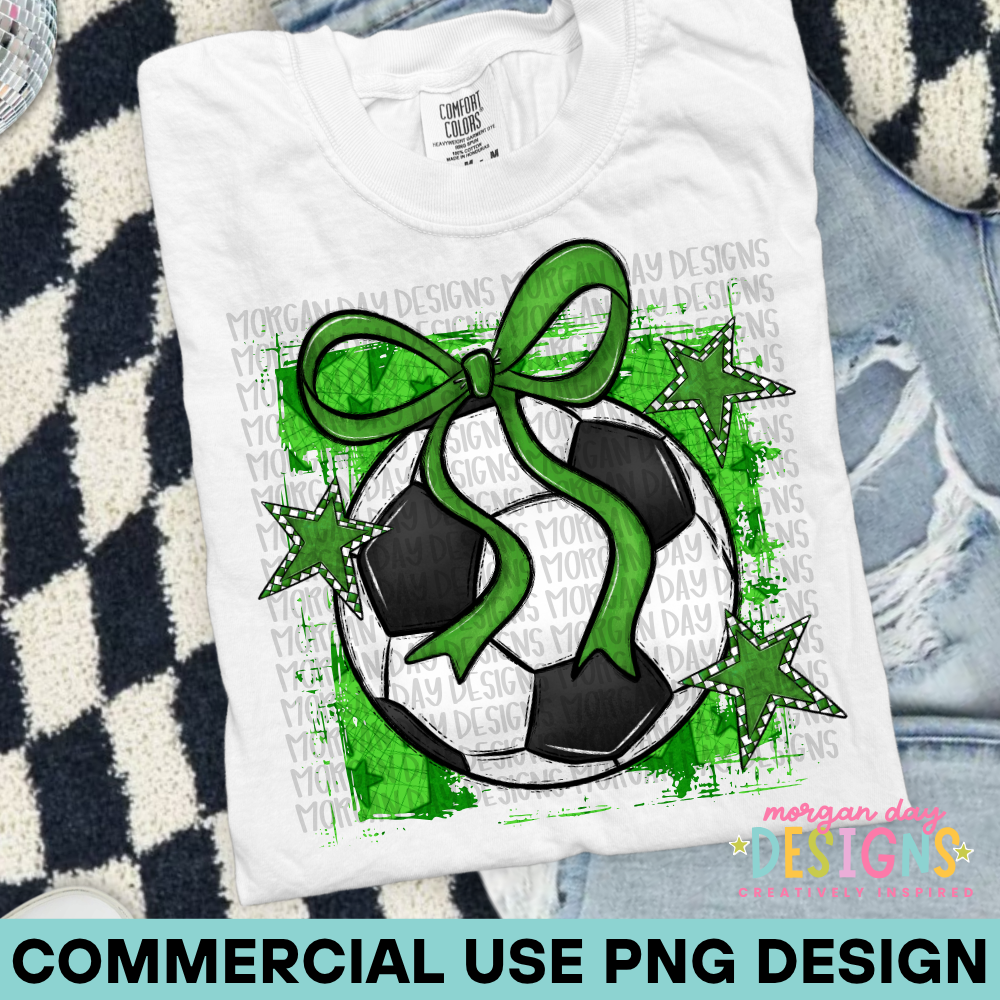 Preppy Soccer Green PNG Design
