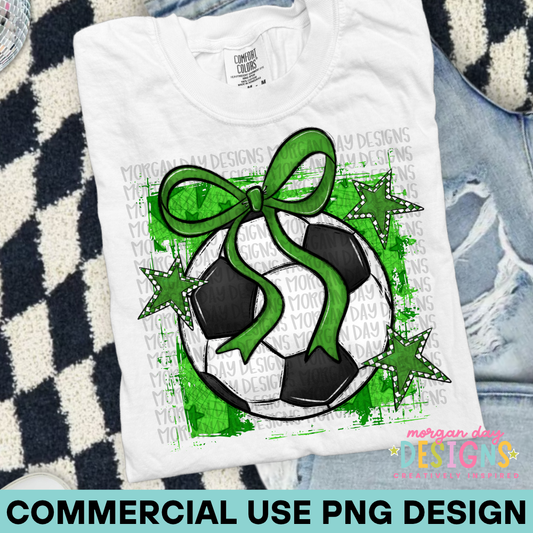 Preppy Soccer Green PNG Design