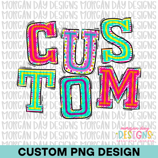 Custom Varsity Neon PNG