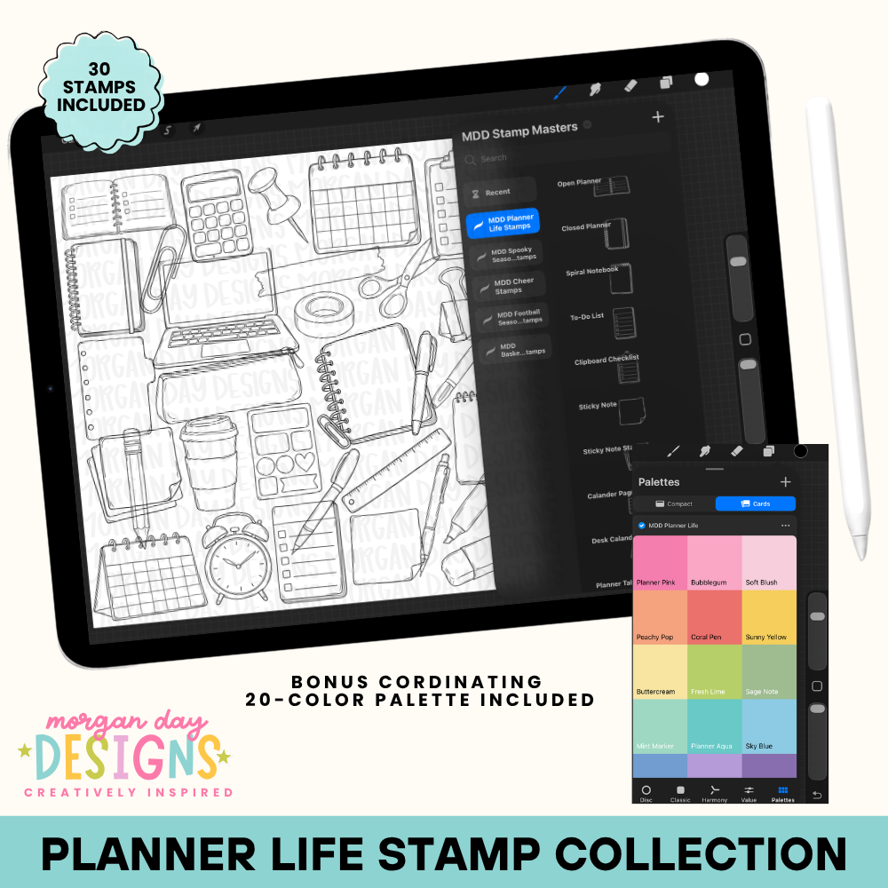 Planner Life | Procreate Stamp Collection + Color Palette