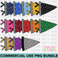 School Spirit Polka Dots Pennant Flag PNG Bundle