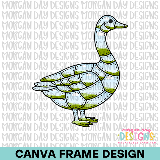 Patchwork Goose Canva Frame