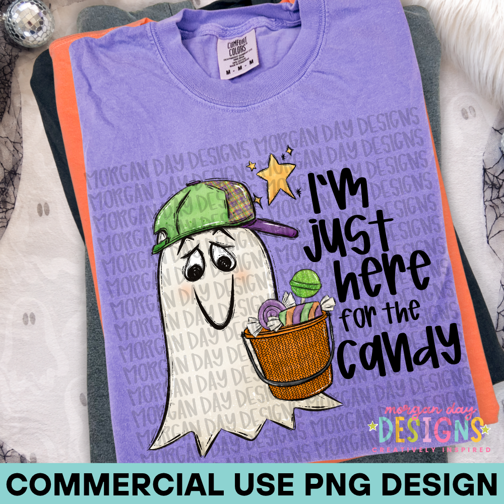 Boy Ghost I'm Just Here for the Candy PNG