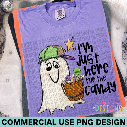 Boy Ghost I'm Just Here for the Candy PNG