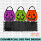 Halloween Pumpkin Bucket Blank Name Plate PNG