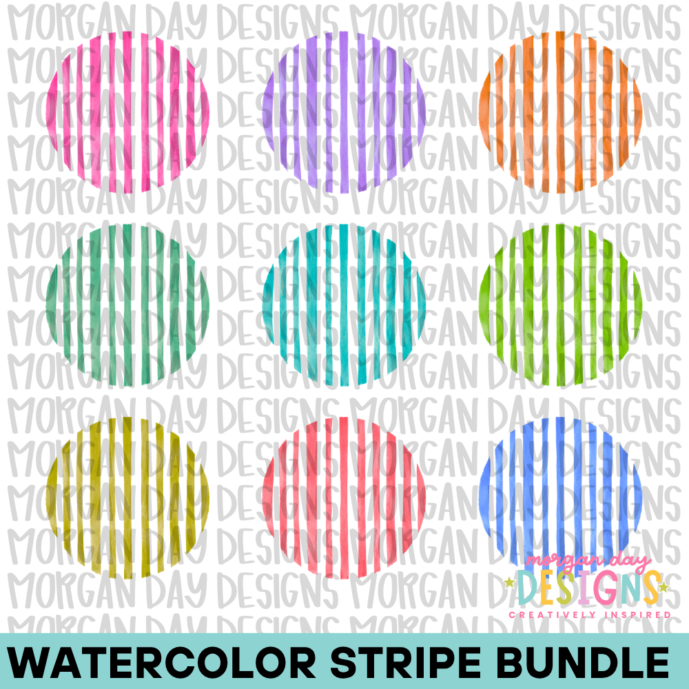Circle Watercolor Stripe PNG Bundle