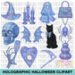 Boujee Holographic Halloween Clipart Bundle