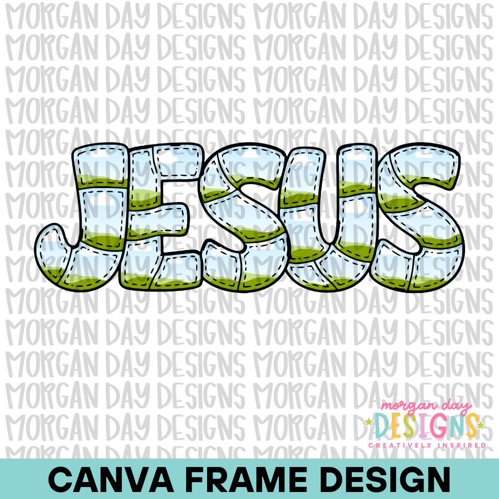 Patchwork JESUS Canva Frame