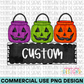 Custom Halloween Bucket Name Plate PNG