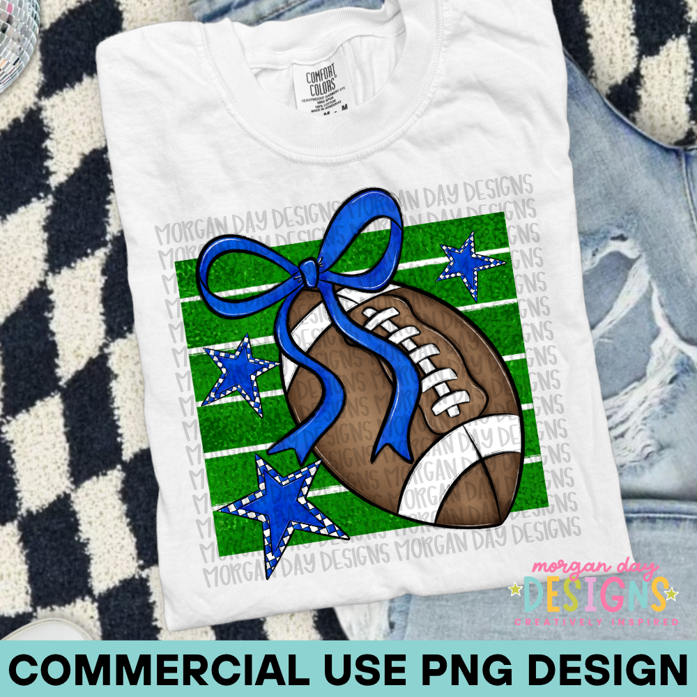 Preppy Football Blue PNG Design