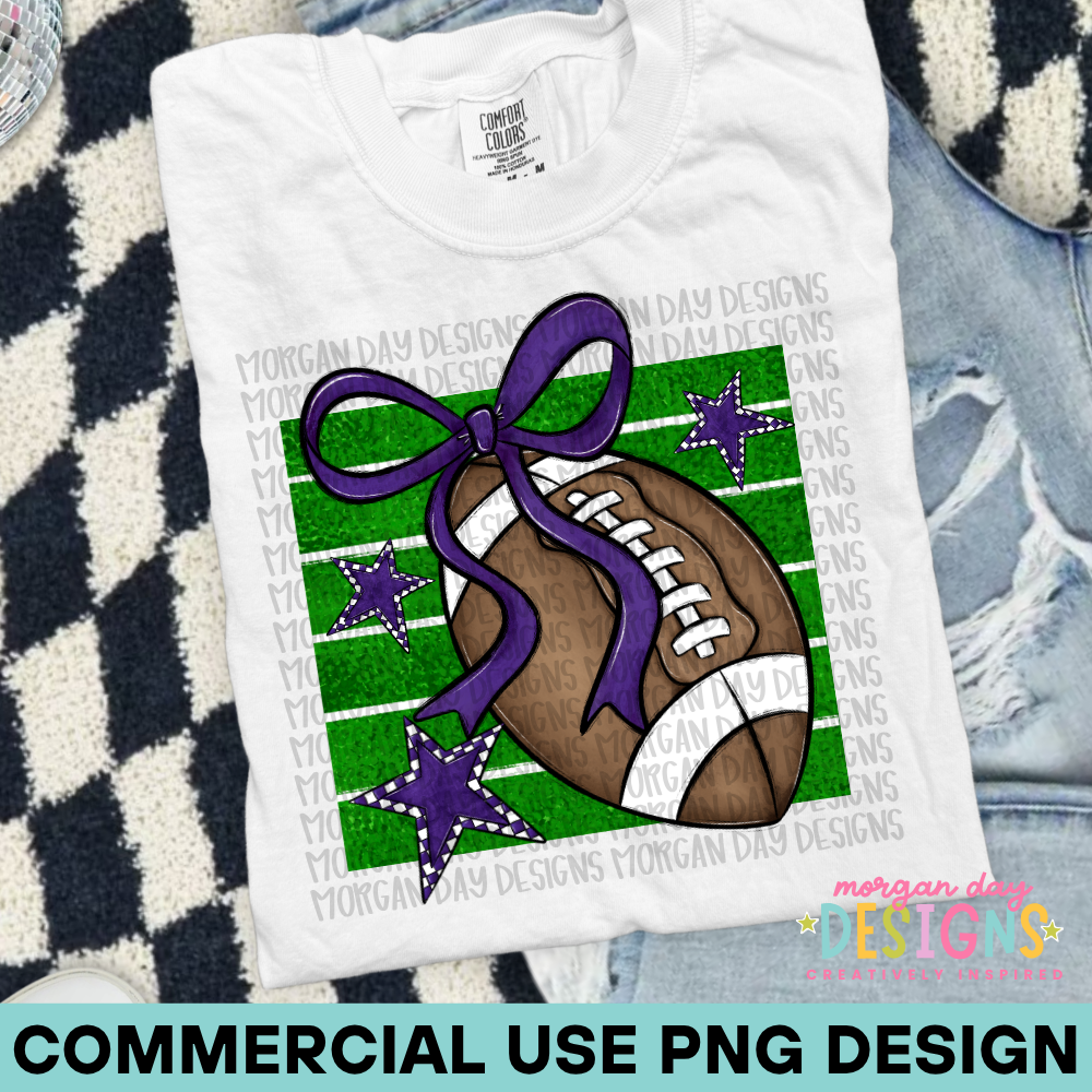 Preppy Football Purple PNG Design