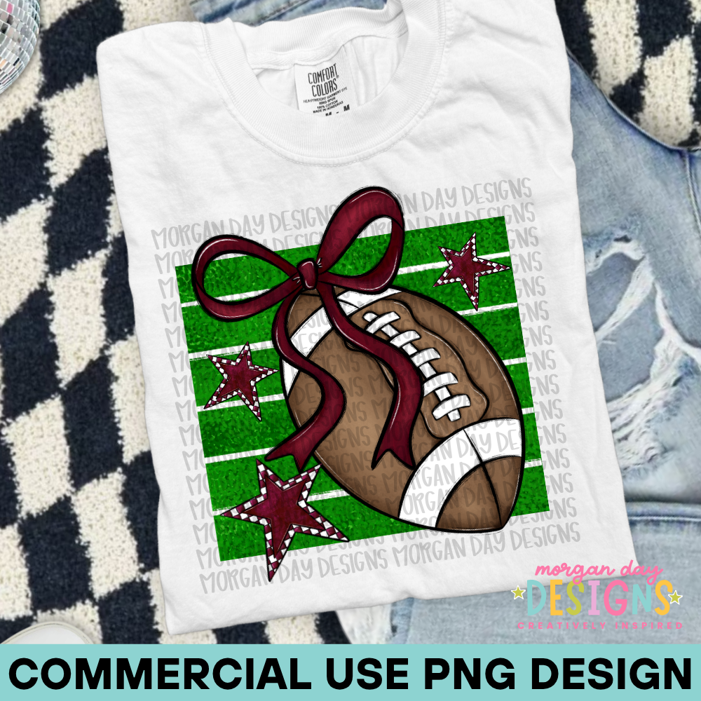Preppy Football Maroon PNG Design