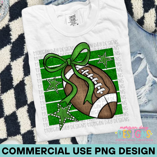 Preppy Football Green PNG Design