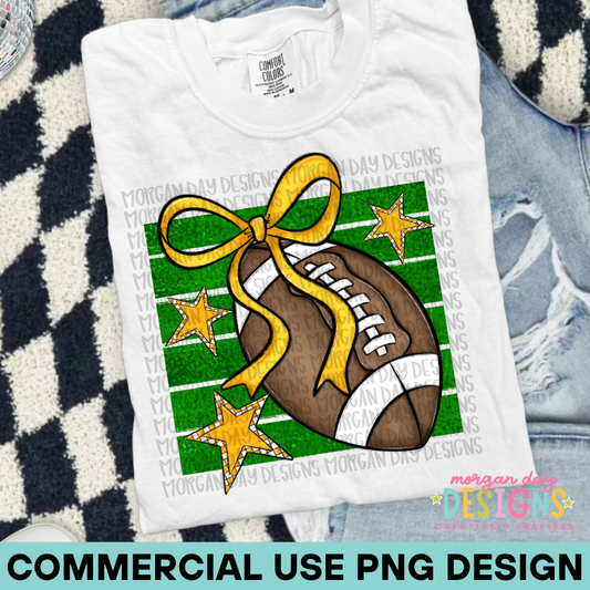 Preppy Football Yellow PNG Design
