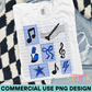 Marching Band Clarinet Collage Blue PNG Design