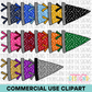 School Spirit Polka Dots Pennant Flag Clipart