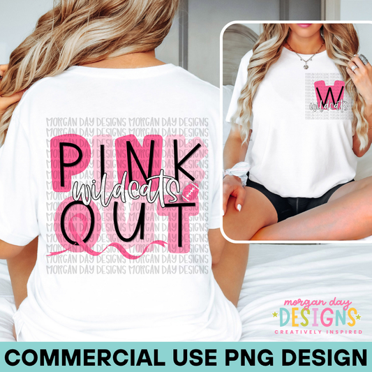 Pink Out Wildcats PNG Design