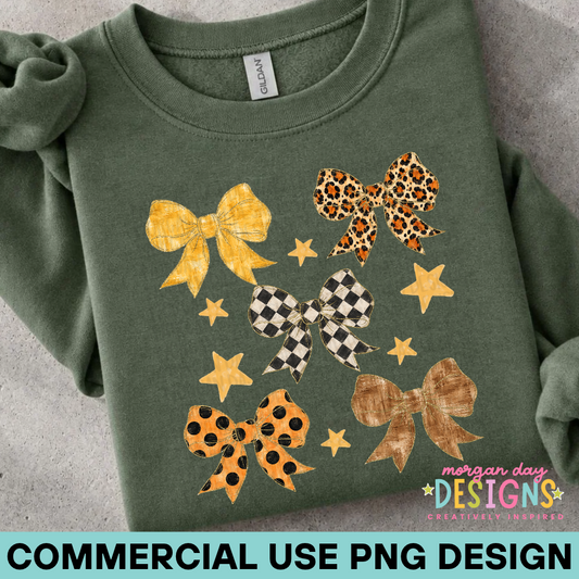 Checkered + Cheetah + Polka Dot Bows PNG