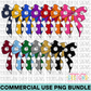 School Spirit Paint Dots Bow PNG Bundle