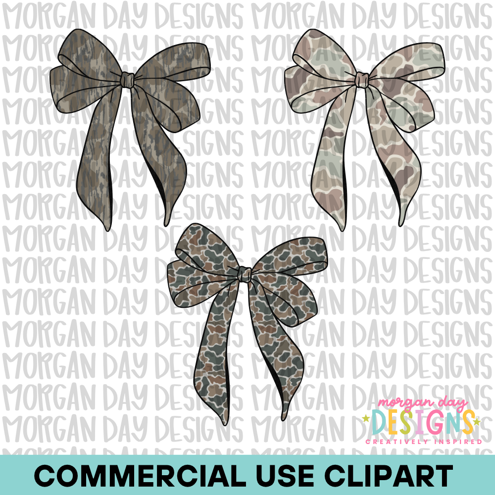 Camo Bow Clipart