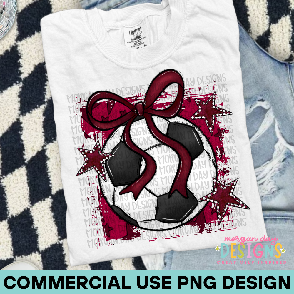 Preppy Soccer Maroon PNG Design