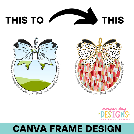 Coquette Christmas Ornament Canva Frame
