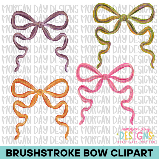 Halloween Brushstroke Bow Clipart Bundle