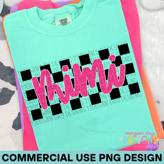 Checkered Mimi PNG Design
