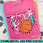 Preppy Game Day Basketball PNG