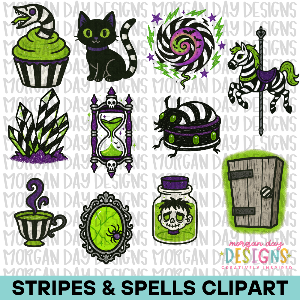 Stripes and Spells Clipart Bundle