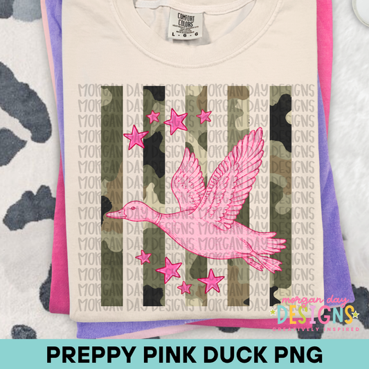 Preppy Pink Duck PNG Design