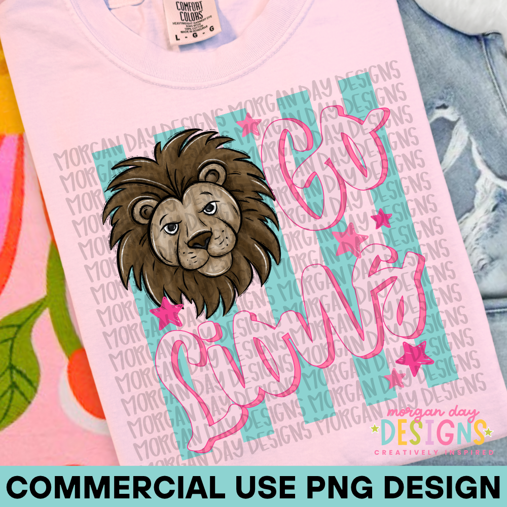 Go Lions PNG Design