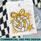Preppy Volleyball Yellow PNG Design