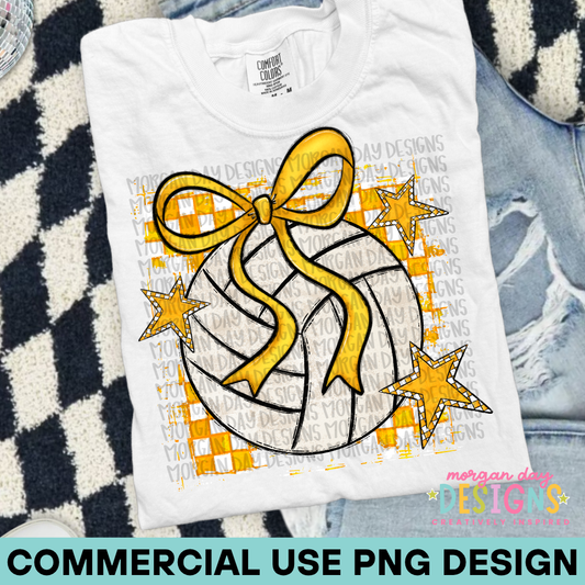 Preppy Volleyball Yellow PNG Design