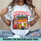 Raised on Backroads and Gas Station Snacks PNG Design