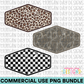 Leopard Camo and Checkered Patch PNG Bundle