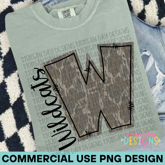 Camo Wildcats PNG Design
