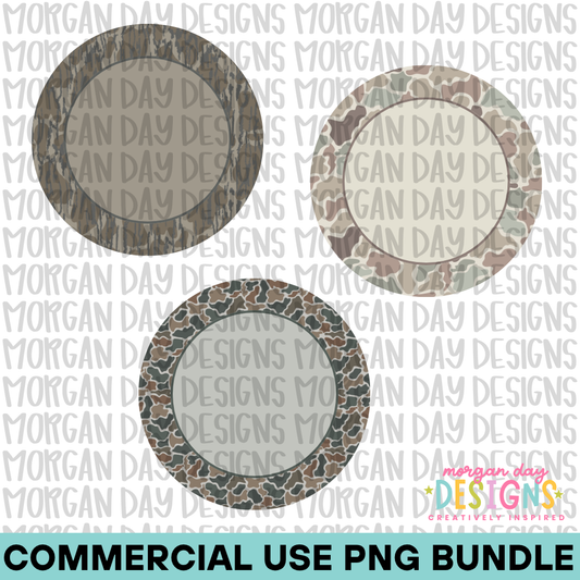 Camo Circle Patch PNG Bundle