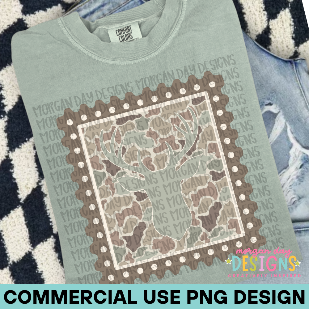 Camo Deer Stamp PNG 2